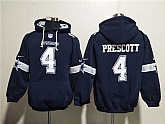 Men's Dallas Cowboys #4 Dak Prescott Navy Ageless Must-Have Lace-Up Pullover Hoodie,baseball caps,new era cap wholesale,wholesale hats